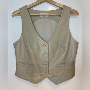 Wilfred cream faux leather vest